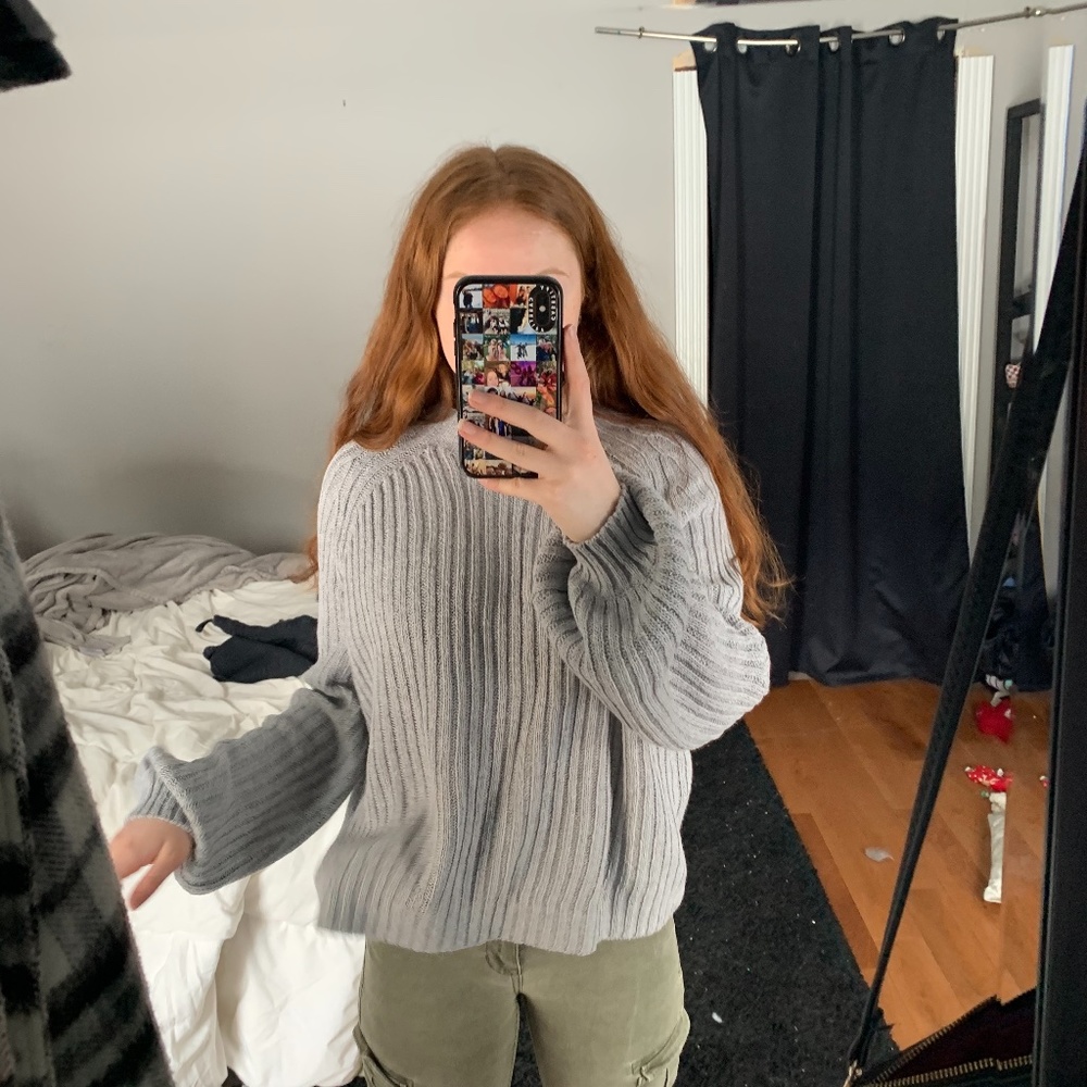 Grey knit sweater
